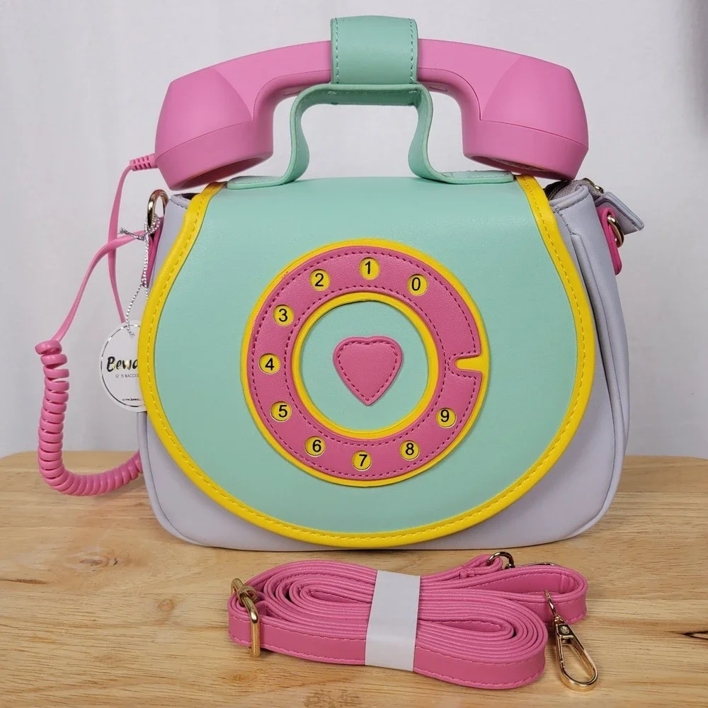 Bewaltz Ring Ring Phone Convertible Handbag Cotton Candy Mint Retro  Telephone